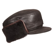 48%OFF メンズつばの帽子 （男性用）アストンレザーメリノシープスキンハット Aston Leather Merino Sheepskin Hat (For Men)画像